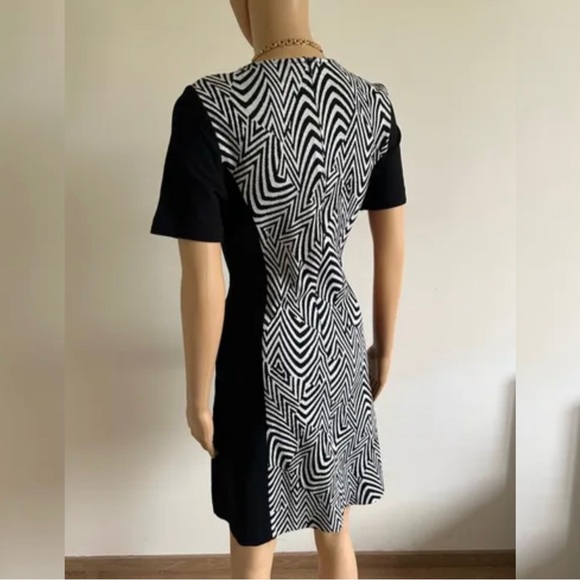 La Fée Maraboutée Black Dress with Black and White Print in the Middle. Size 1 - Picture 3 of 11
